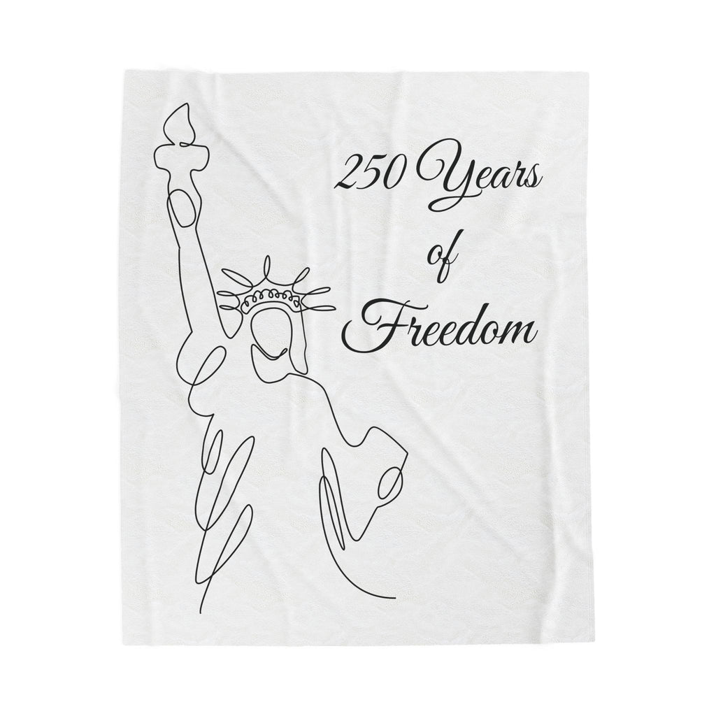 Statue of Liberty '250 Years of Freedom' Velveteen Plush Blanket